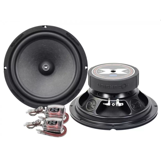 Excursion RX-8M  2 średnio-niskotonowe głośniki samochodowe (mid-woofery) SQ o średnicy 200mm - 2ohm, 150/400W, 95dB, 35-12000Hz, 2 zwrotnice LP